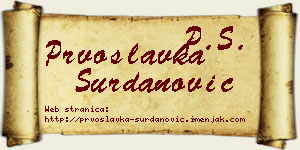 Prvoslavka Surdanović vizit kartica